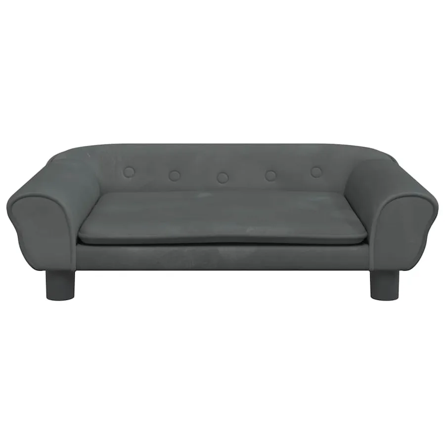 Lit pour chien gris foncé 70x48x22 cm velours - 3