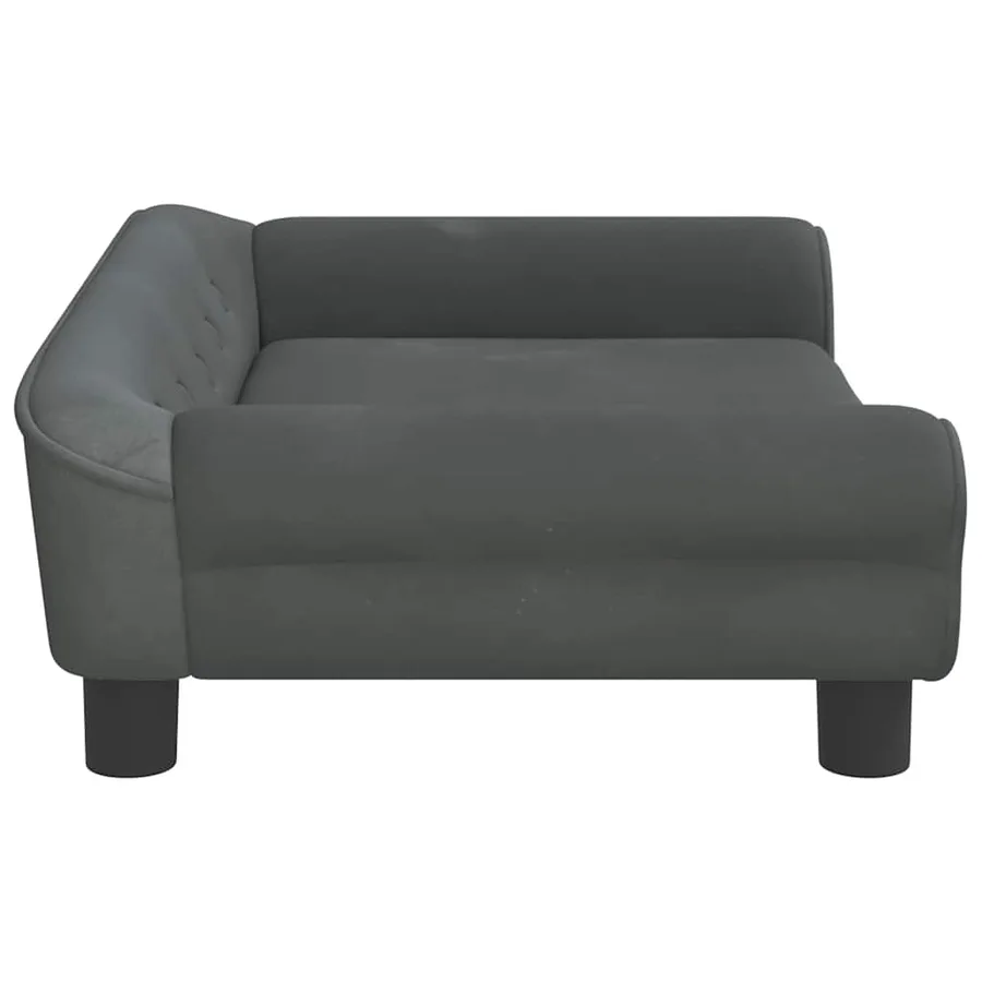 Lit pour chien gris foncé 70x48x22 cm velours - 4