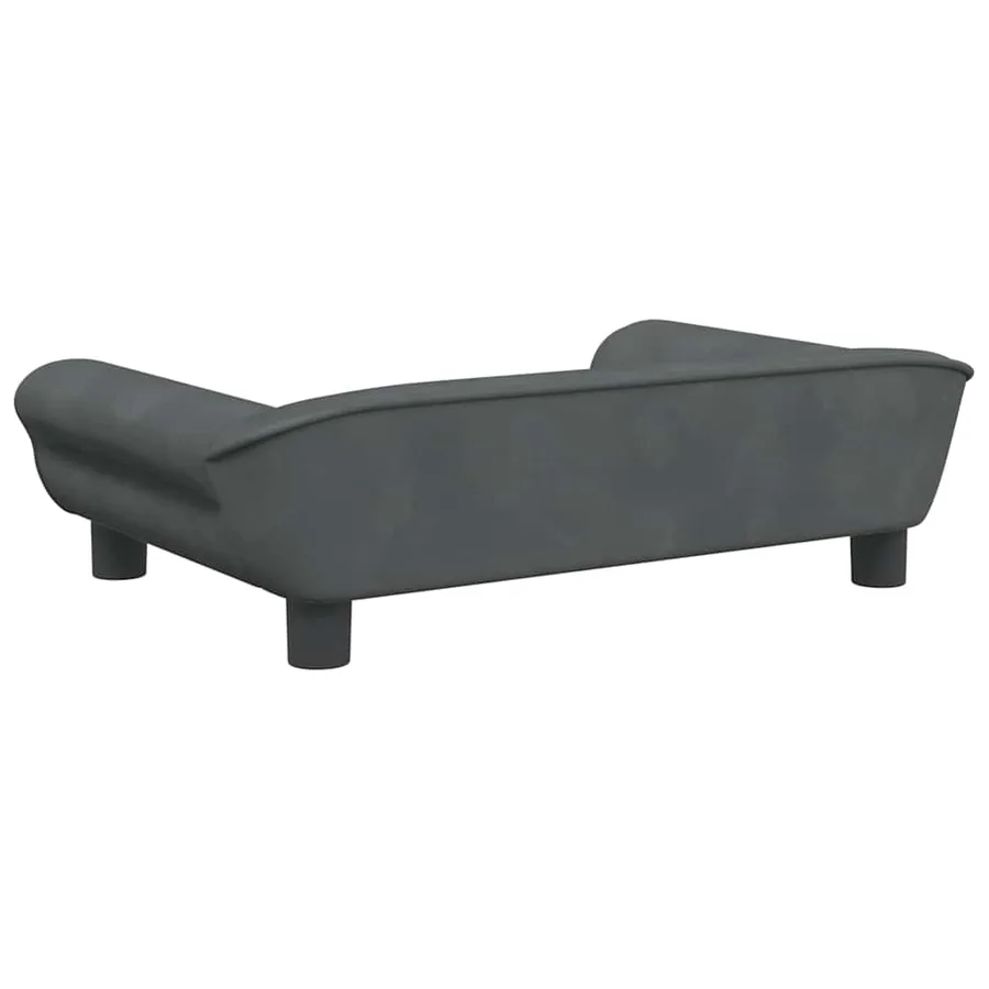 Lit pour chien gris foncé 70x48x22 cm velours - 5