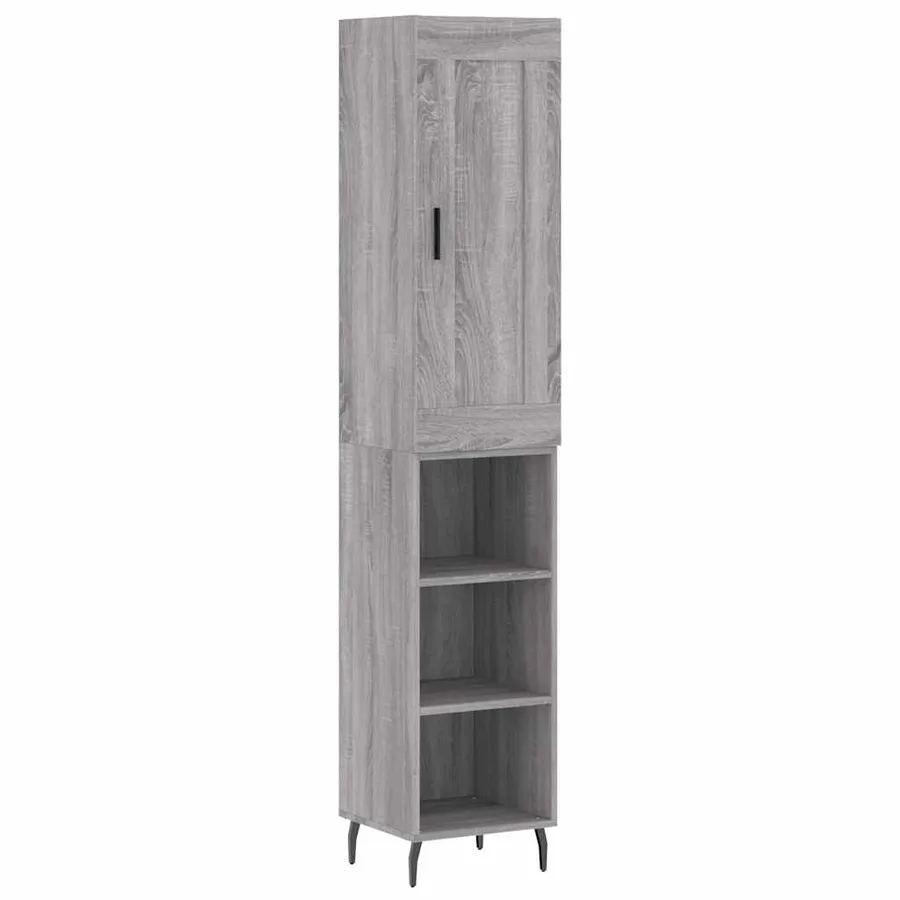 Buffet haut Sonoma gris 34,5x34x180 cm Bois d'ingénierie - 2