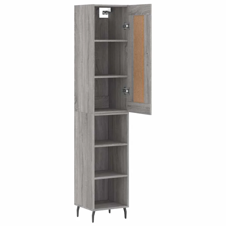 Buffet haut Sonoma gris 34,5x34x180 cm Bois d'ingénierie - 3