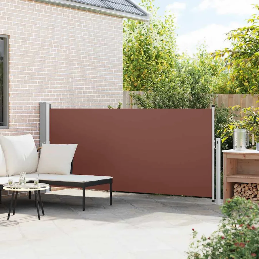 Auvent latéral rétractable 140 x 300 cm Marron - 3