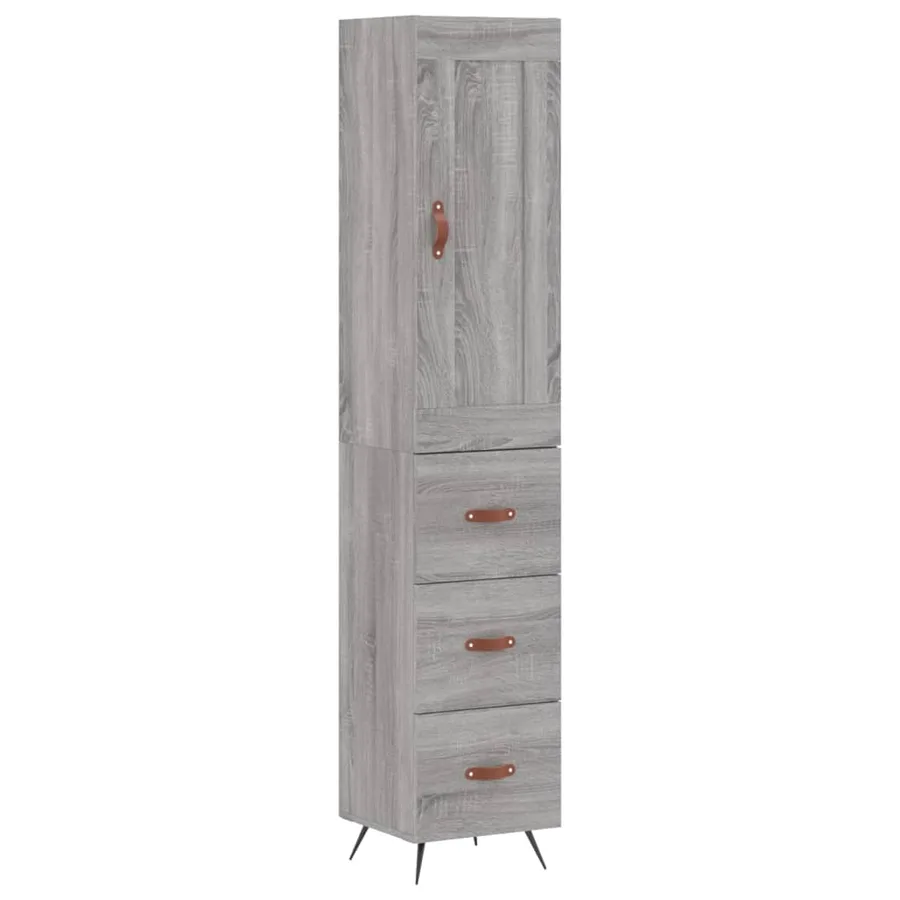 Buffet haut Sonoma gris 34,5x34x180 cm Bois d'ingénierie - 2