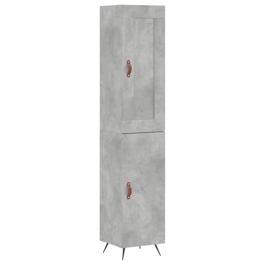 Buffet haut Gris béton 34,5x34x180 cm Bois d'ingénierie - 2