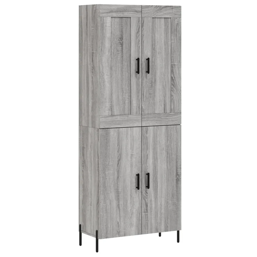Buffet haut Sonoma gris 69,5x34x180 cm Bois d'ingénierie - 2
