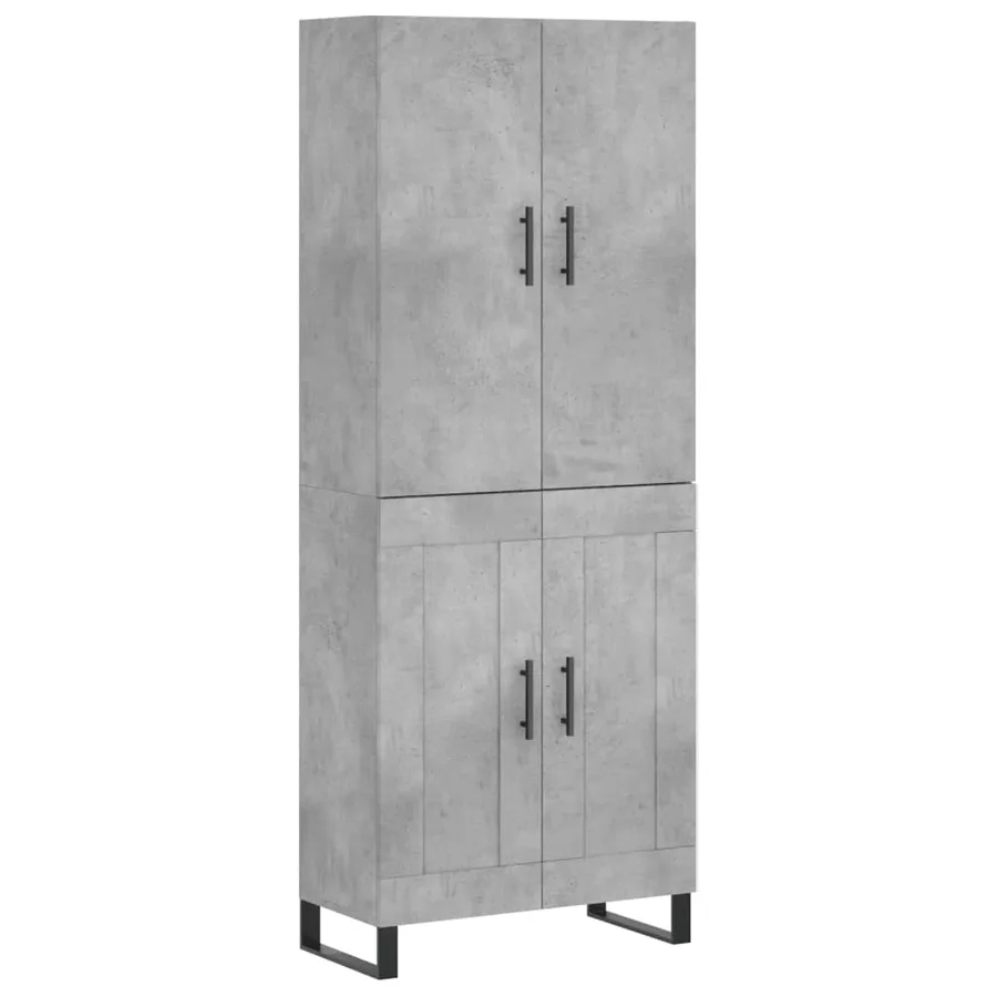 Buffet haut Gris béton 69,5x34x180 cm Bois d'ingénierie - 2