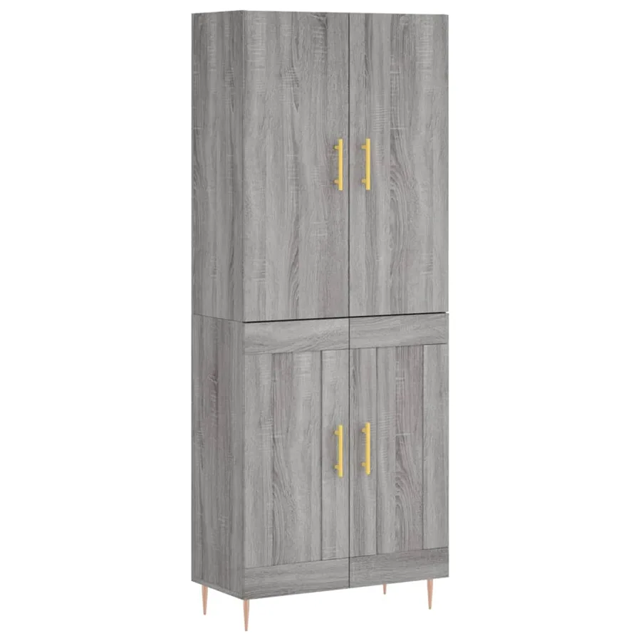 Buffet haut Sonoma gris 69,5x34x180 cm Bois d'ingénierie - 2