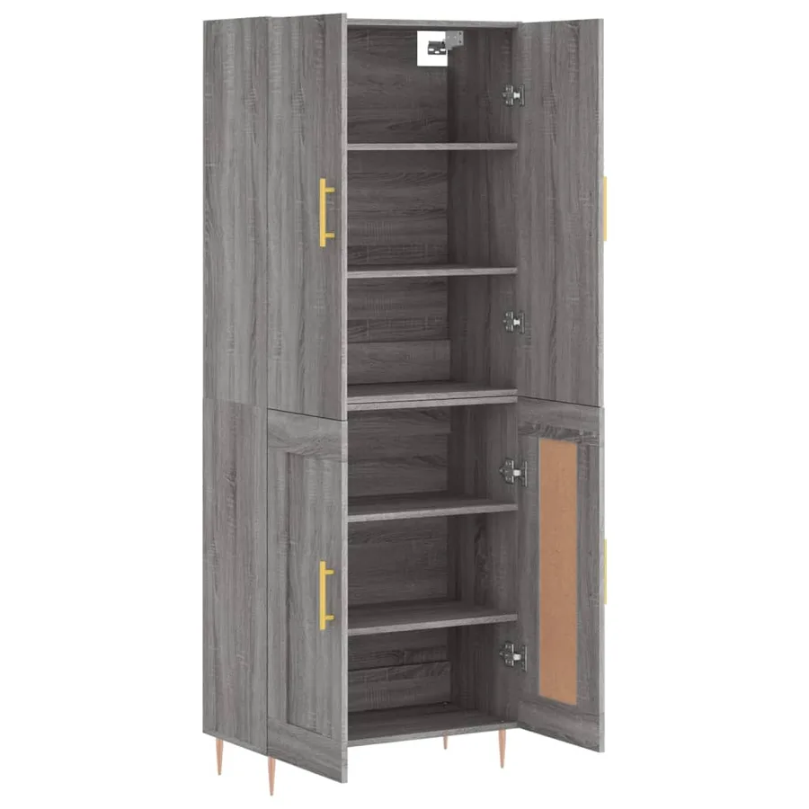 Buffet haut Sonoma gris 69,5x34x180 cm Bois d'ingénierie - 4