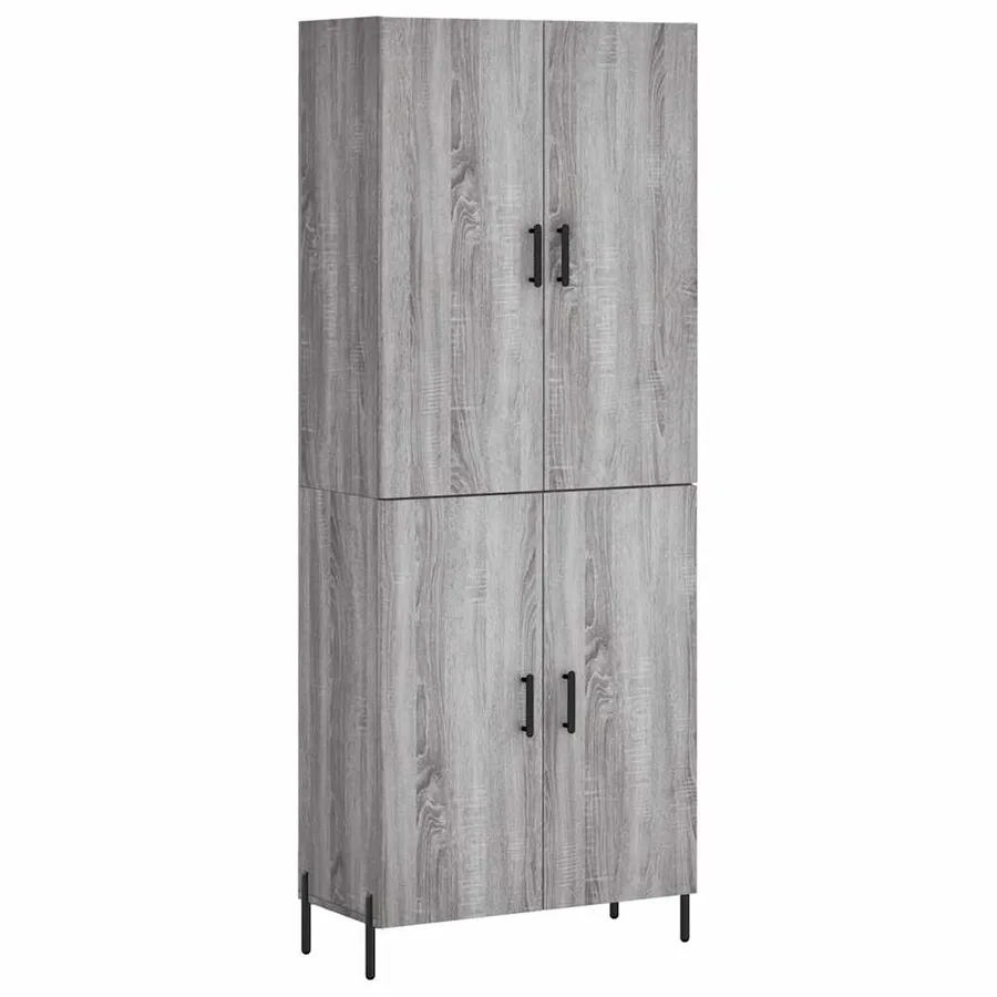 Buffet haut Sonoma gris 69,5x34x180 cm Bois d'ingénierie - 2