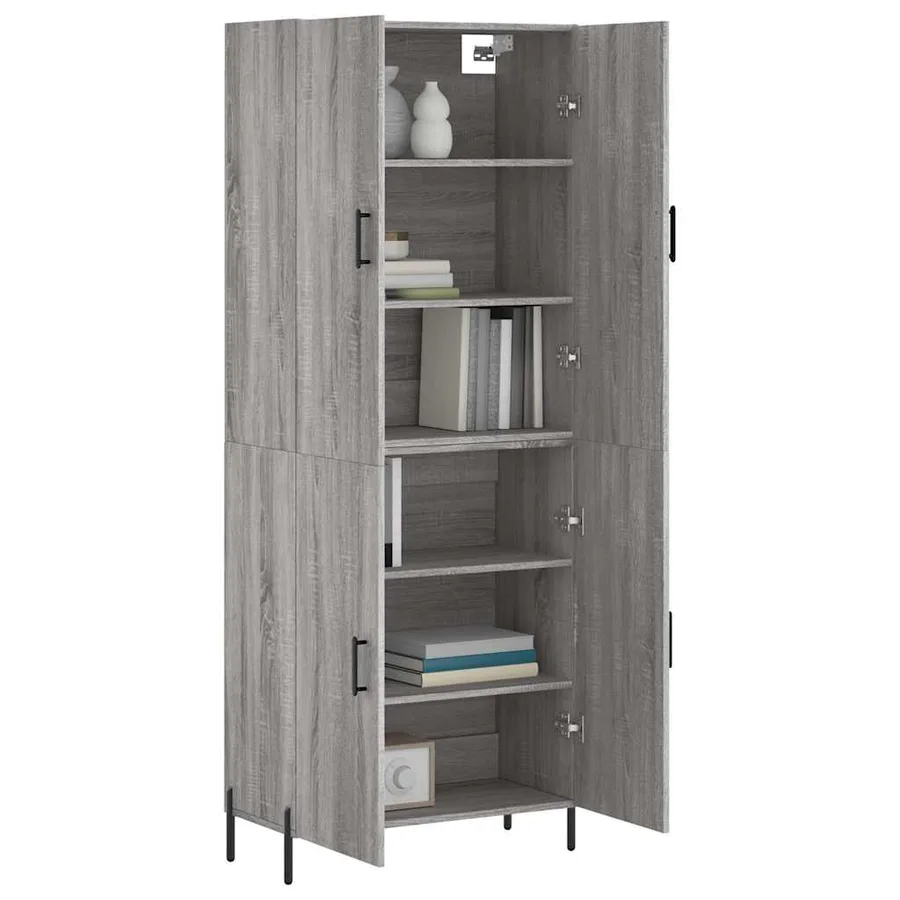 Buffet haut Sonoma gris 69,5x34x180 cm Bois d'ingénierie - 3