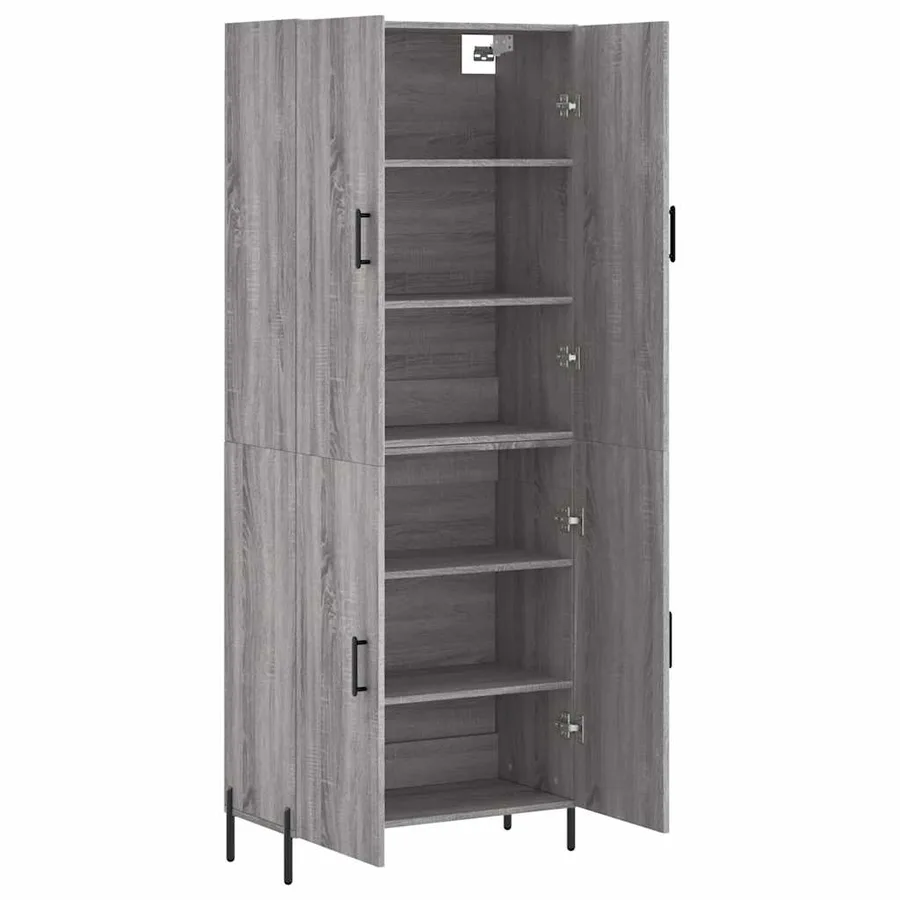 Buffet haut Sonoma gris 69,5x34x180 cm Bois d'ingénierie - 4