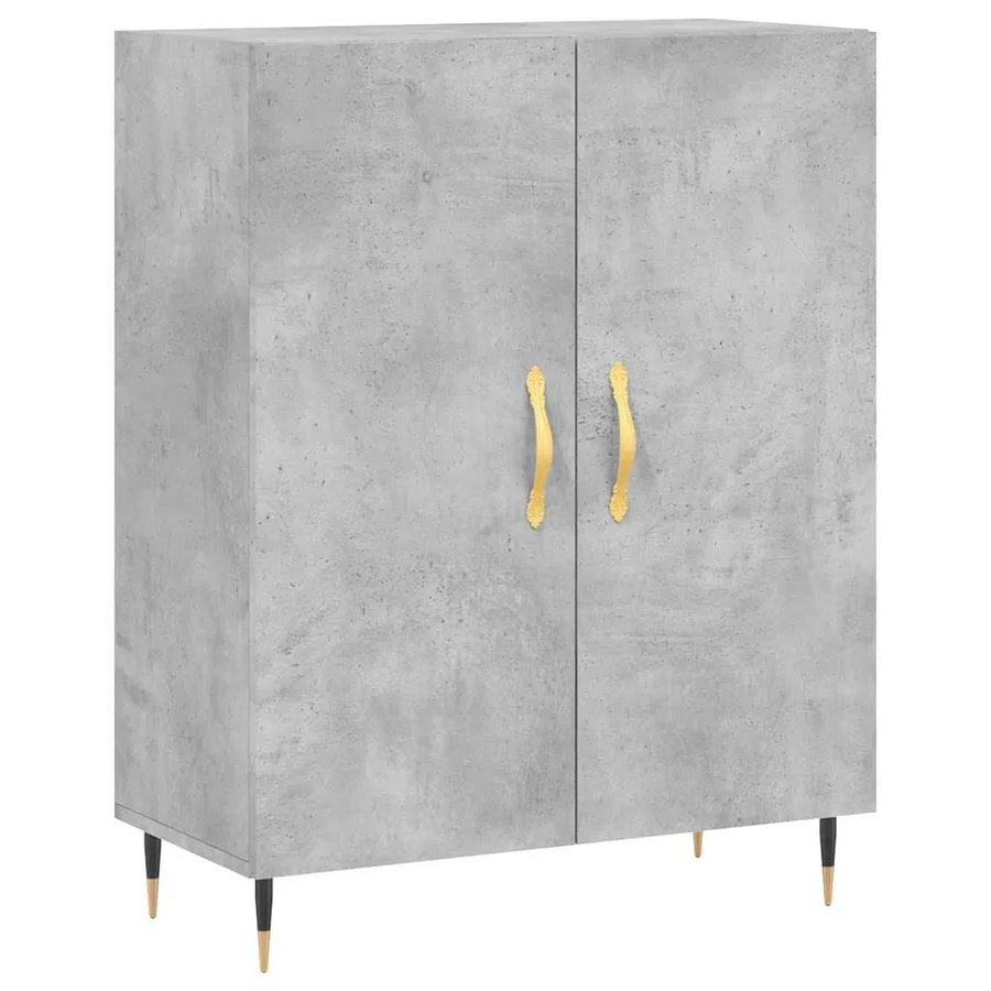 Buffet haut Gris béton 69,5x34x180 cm Bois d'ingénierie - 6