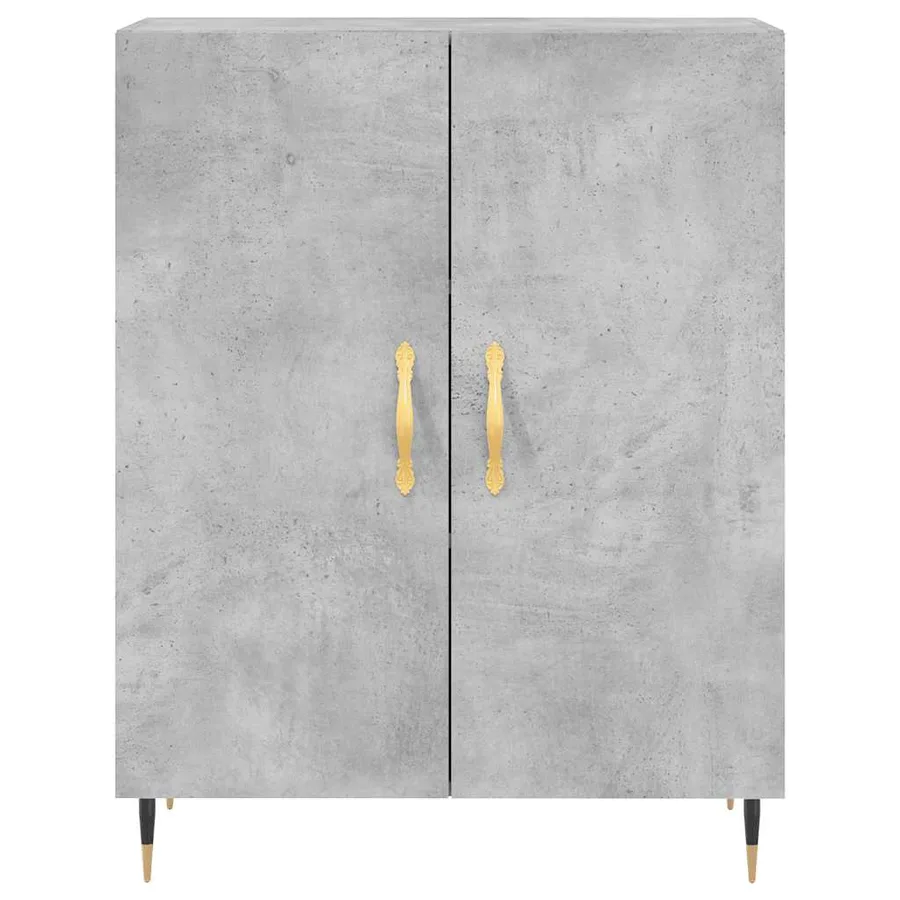 Buffet haut Gris béton 69,5x34x180 cm Bois d'ingénierie - 7