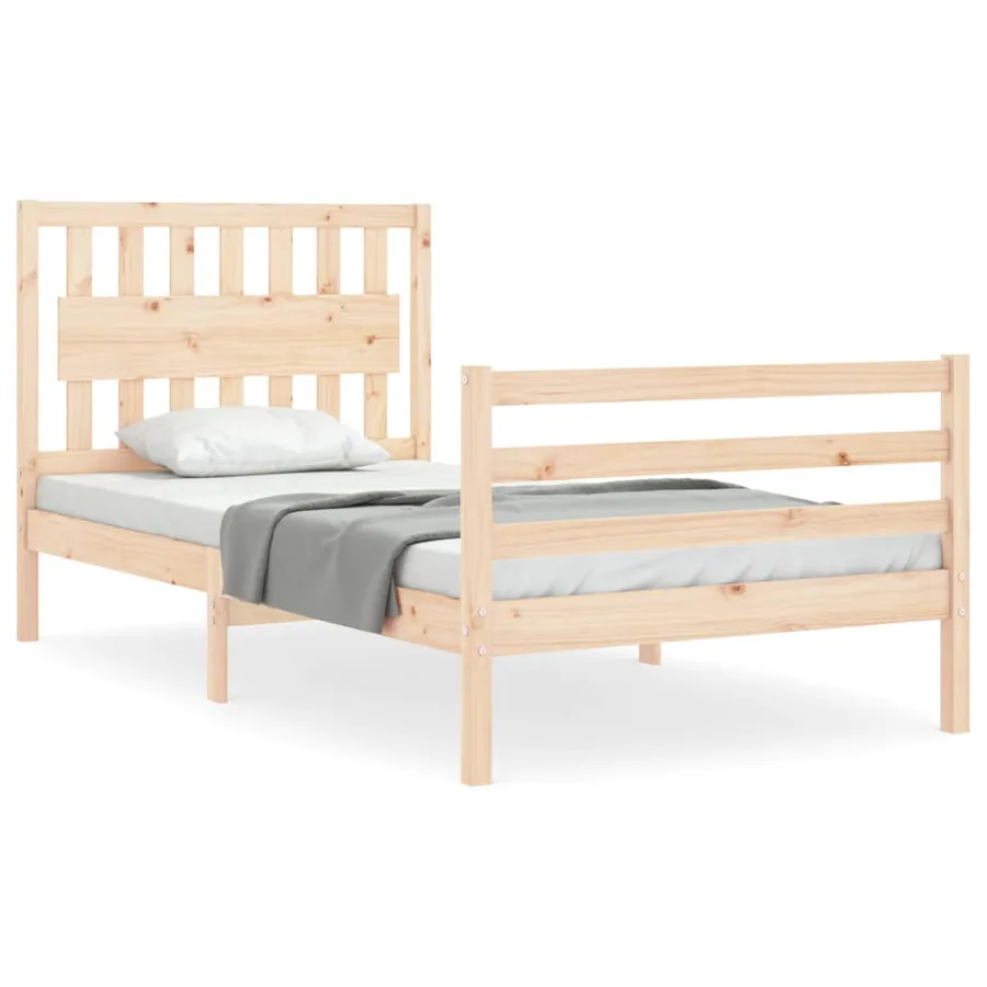 Cadre de lit sans matelas 100x200 cm bois massif - 2