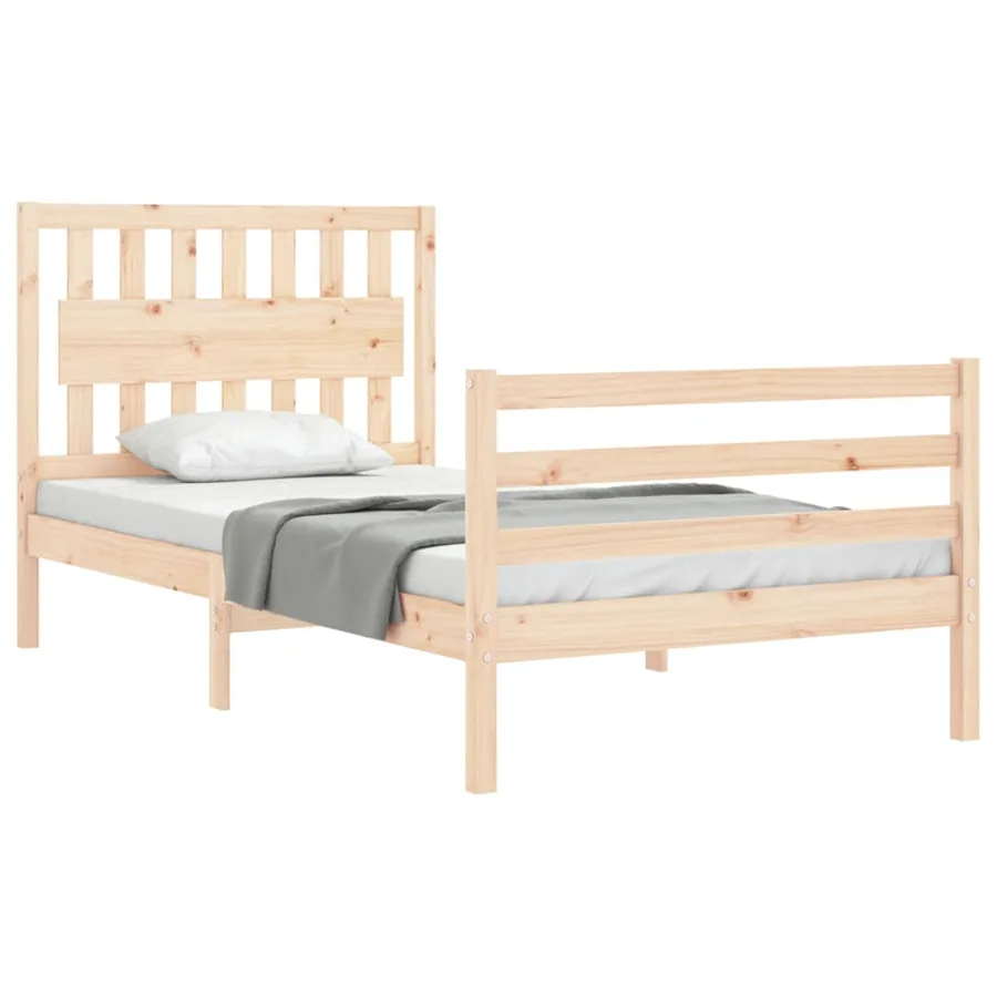 Cadre de lit sans matelas 100x200 cm bois massif - 4