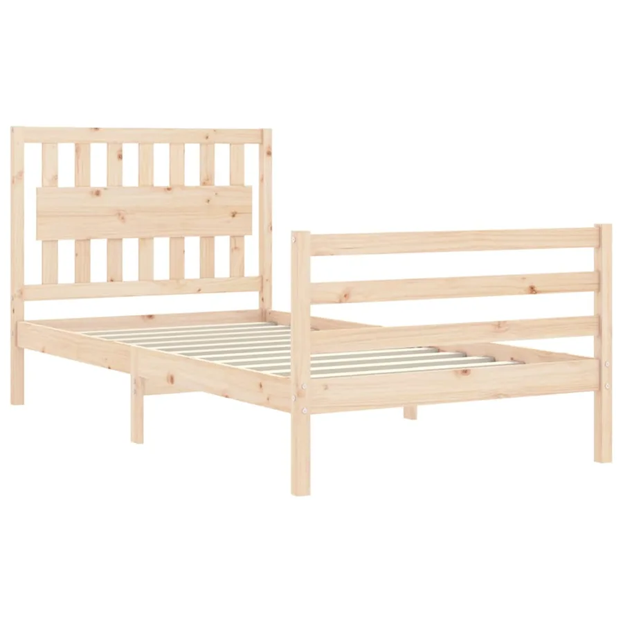 Cadre de lit sans matelas 100x200 cm bois massif - 5