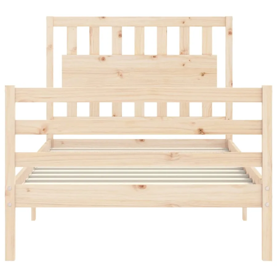 Cadre de lit sans matelas 100x200 cm bois massif - 7