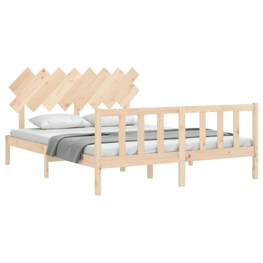 Cadre de lit sans matelas 160x200 cm bois massif de pin - 4