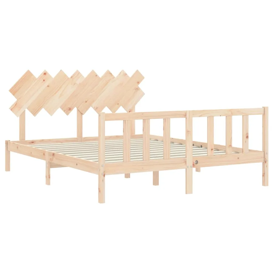Cadre de lit sans matelas 160x200 cm bois massif de pin - 5