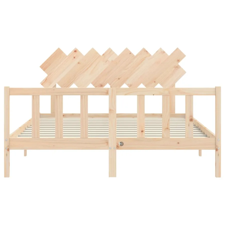 Cadre de lit sans matelas 160x200 cm bois massif de pin - 6