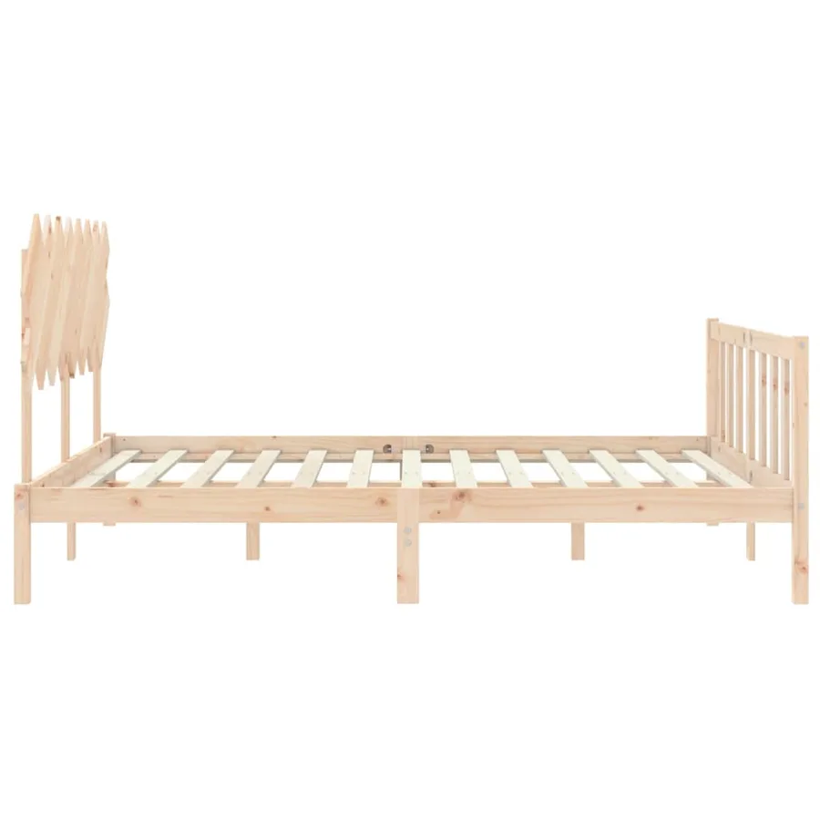 Cadre de lit sans matelas 160x200 cm bois massif de pin - 7