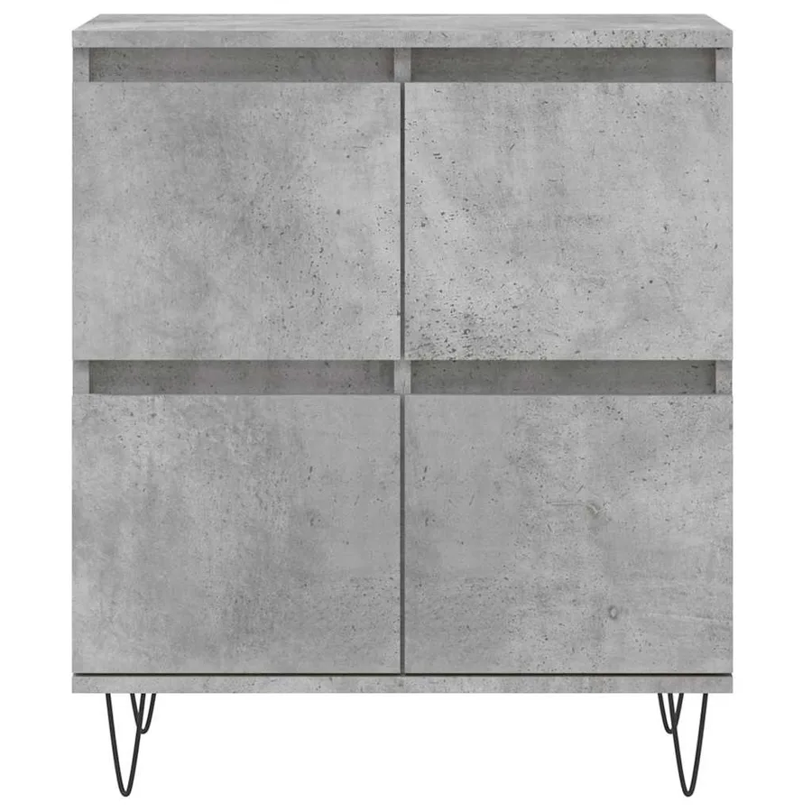 Buffets 3 pcs gris béton bois d'ingénierie - 6