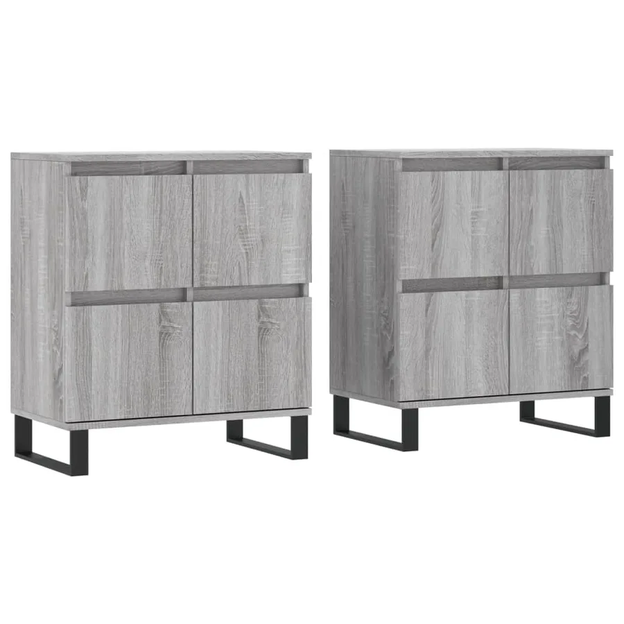 Buffets 2 pcs sonoma gris bois d'ingénierie - 2