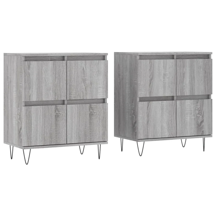 Buffets 2 pcs sonoma gris bois d'ingénierie - 2