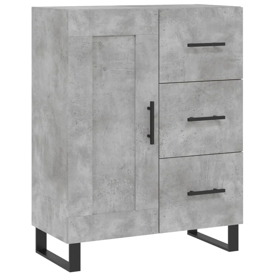 Buffet haut Gris béton 69,5x34x180 cm Bois d'ingénierie - 7