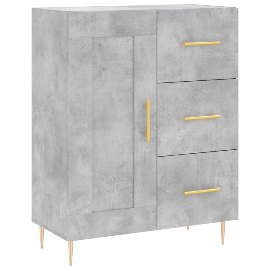 Buffet haut Gris béton 69,5x34x180 cm Bois d'ingénierie - 7