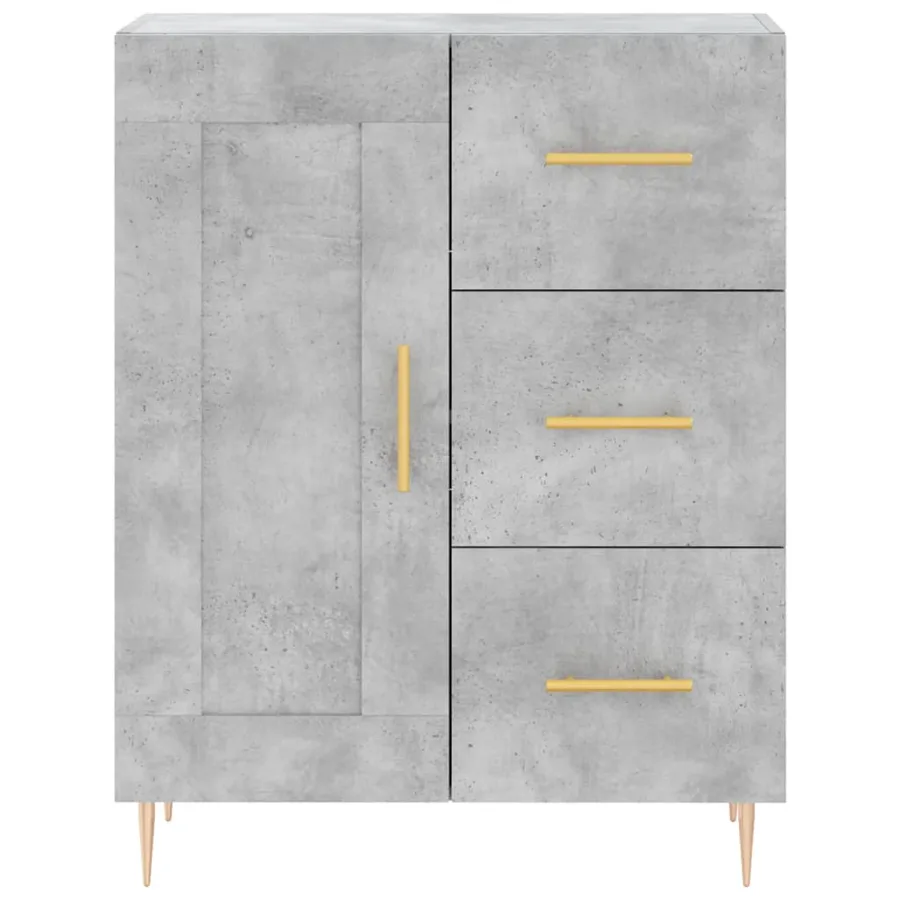 Buffet haut Gris béton 69,5x34x180 cm Bois d'ingénierie - 8