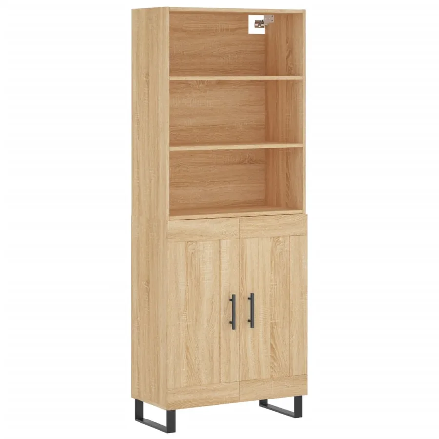 Buffet haut Chêne sonoma 69,5x34x180 cm Bois d'ingénierie - 2