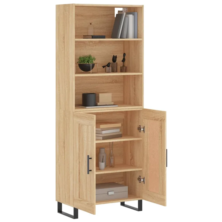 Buffet haut Chêne sonoma 69,5x34x180 cm Bois d'ingénierie - 3