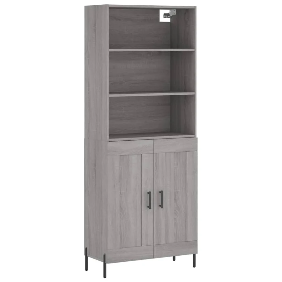 Buffet haut Sonoma gris 69,5x34x180 cm Bois d'ingénierie - 2