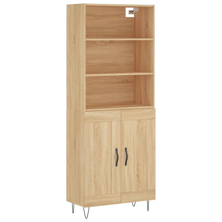 Buffet haut Chêne sonoma 69,5x34x180 cm Bois d'ingénierie - 2