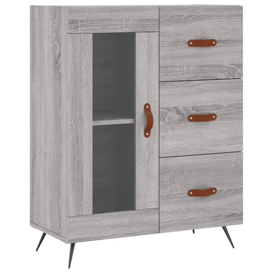 Buffet haut Sonoma gris 69,5x34x180 cm Bois d'ingénierie - 7