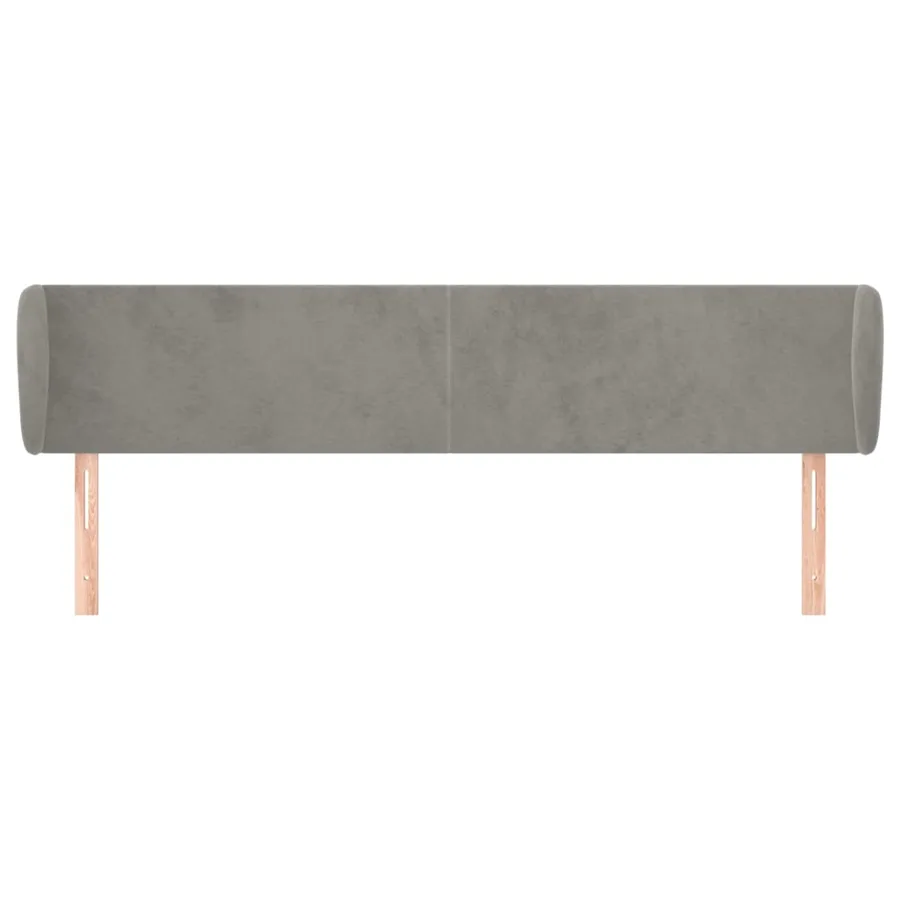 Tête de lit avec oreilles Gris clair 203x23x78/88 cm Velours - 3