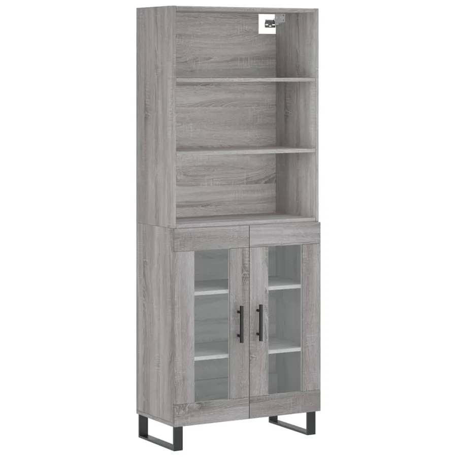 Buffet haut Sonoma gris 69,5x34x180 cm Bois d'ingénierie - 2