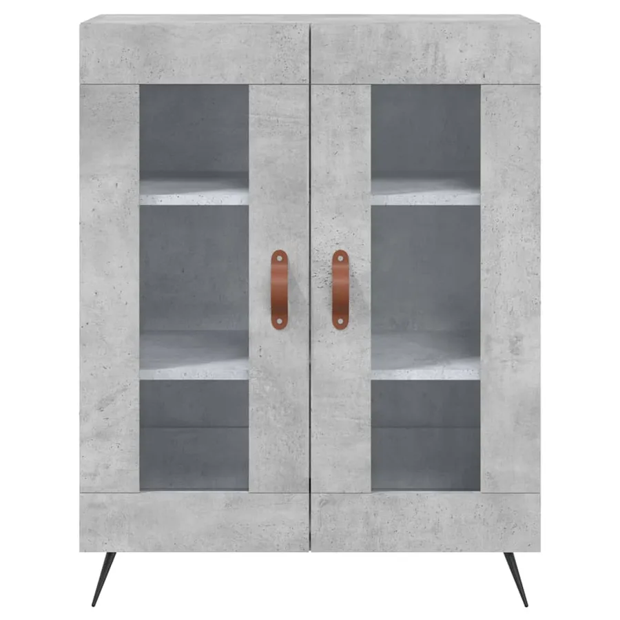 Buffet haut Gris béton 69,5x34x180 cm Bois d'ingénierie - 7