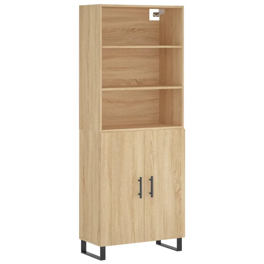Buffet haut Chêne sonoma 69,5x34x180 cm Bois d'ingénierie - 2