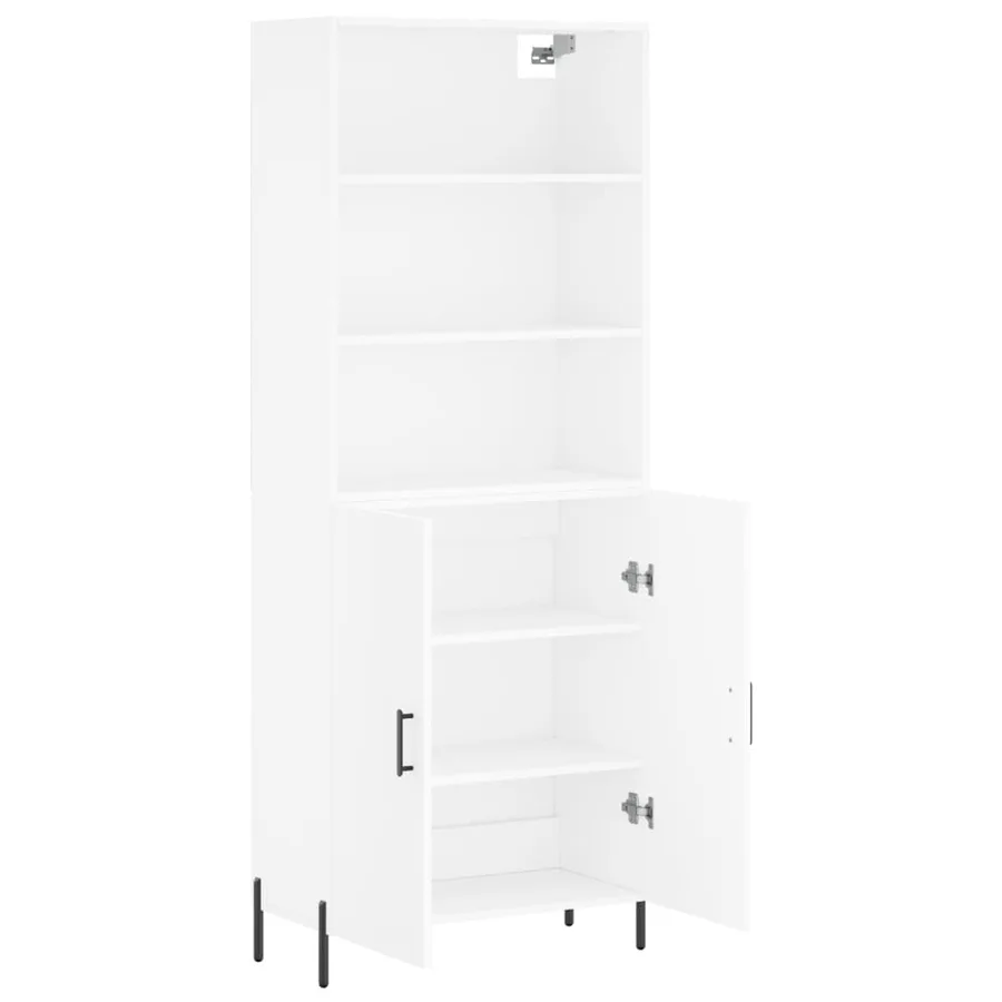 Buffet haut Blanc 69,5x34x180 cm Bois d'ingénierie - 4