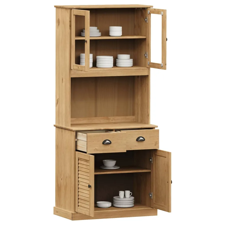 Buffet haut VIGO 78x40x175 cm bois massif de pin - 3
