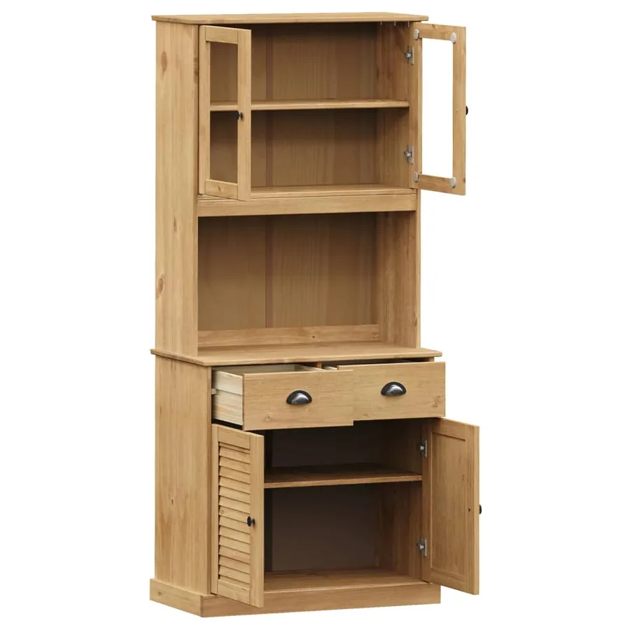 Buffet haut VIGO 78x40x175 cm bois massif de pin - 4