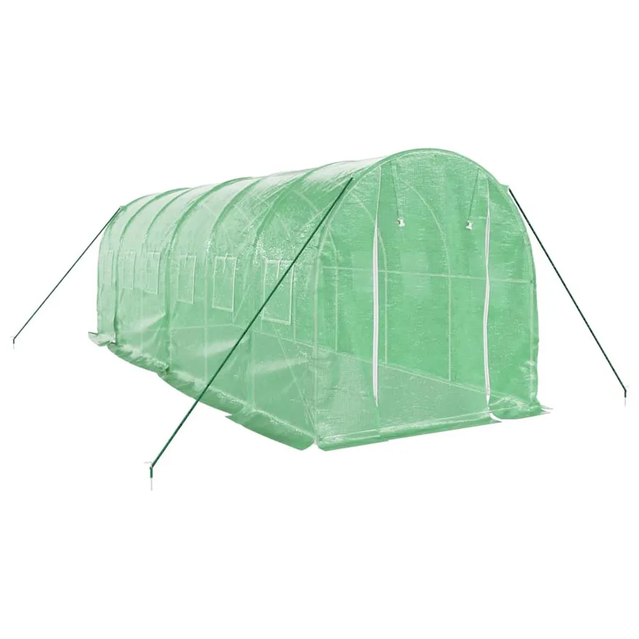 Serre avec cadre en acier vert 12 m² 6x2x2 m - 3
