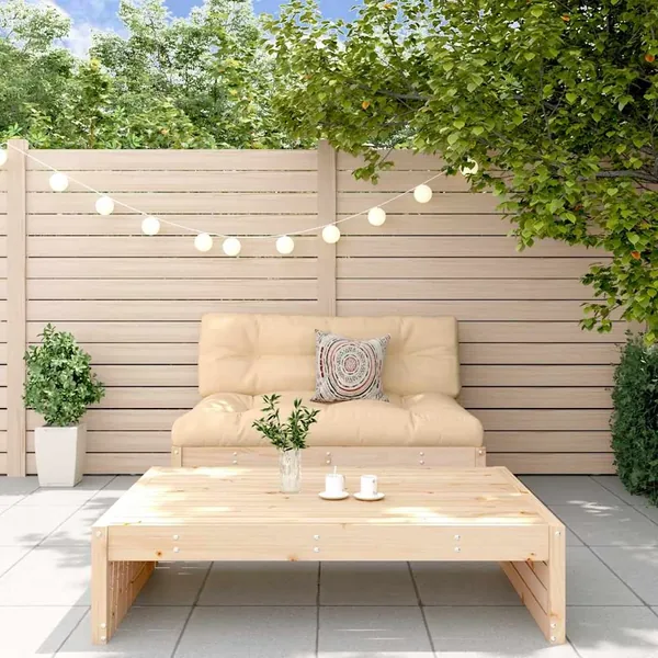 Salon de jardin 2 pcs avec coussins bois massif