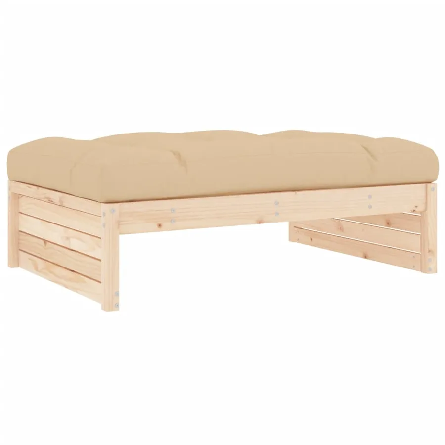 Salon de jardin 2 pcs avec coussins bois massif - 5