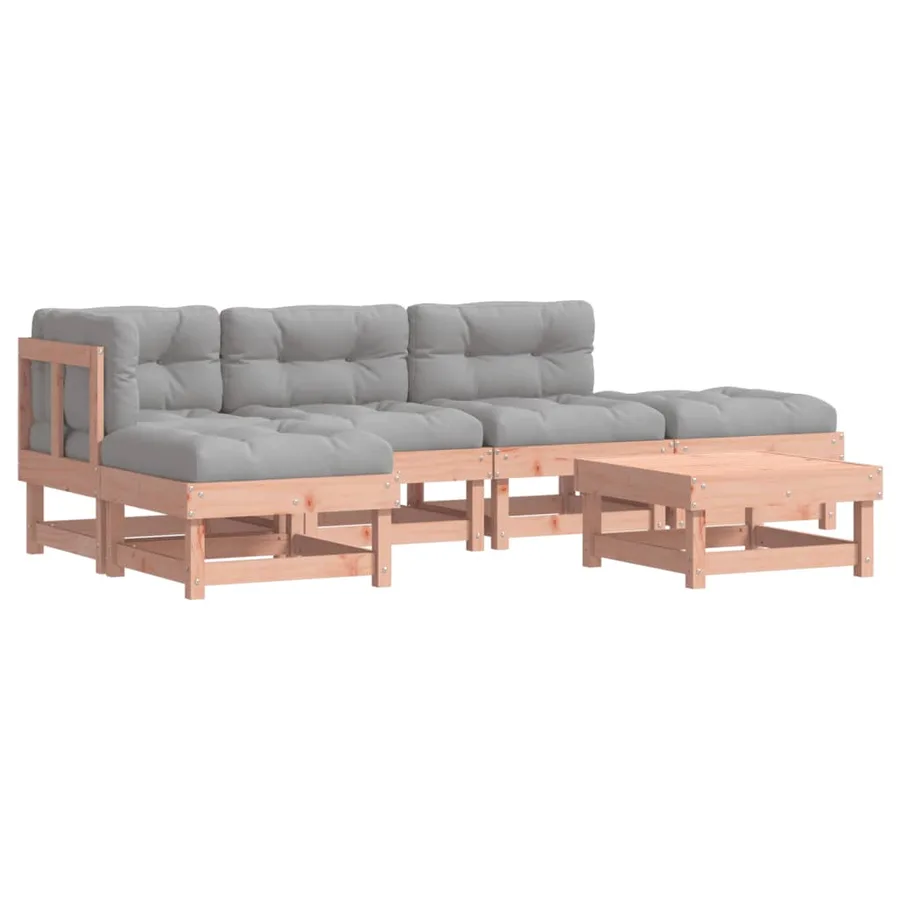 Salon de jardin 6 pcs avec coussins bois massif Douglas - 2