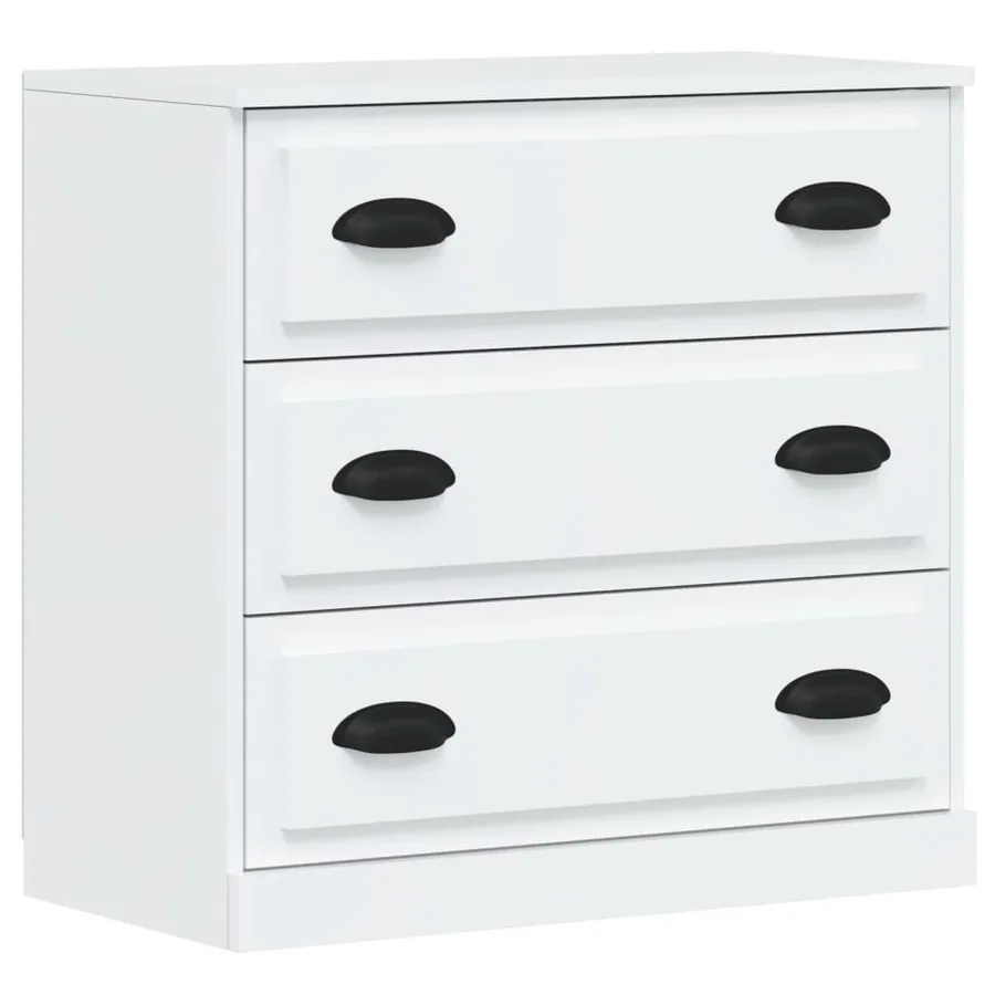 Buffets 3 pcs blanc brillant bois d'ingénierie - 6