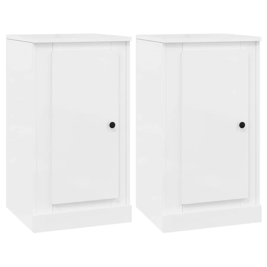 Buffets 3 pcs blanc brillant bois d'ingénierie - 7
