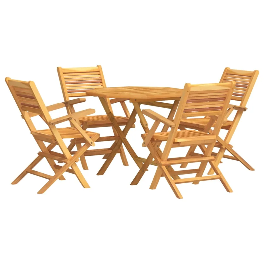 Ensemble à manger de jardin 5 pcs Bois de teck massif - 2